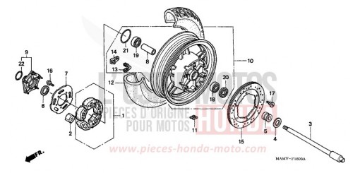 ROUE ARRIERE GL1500SEW de 1998